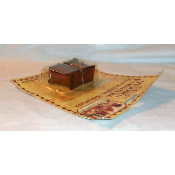 NOS Vintage Dollhouse Furniture - 2 Tables- Bedroom Living Room - Wood Miniature - Picture 7 of 9